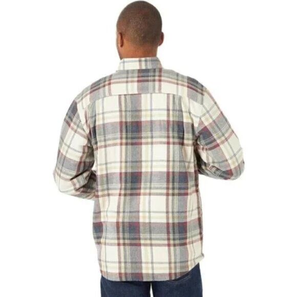 Men's Sherpa Lined Shirt Jacket Light Beige - Picture 3 of 6